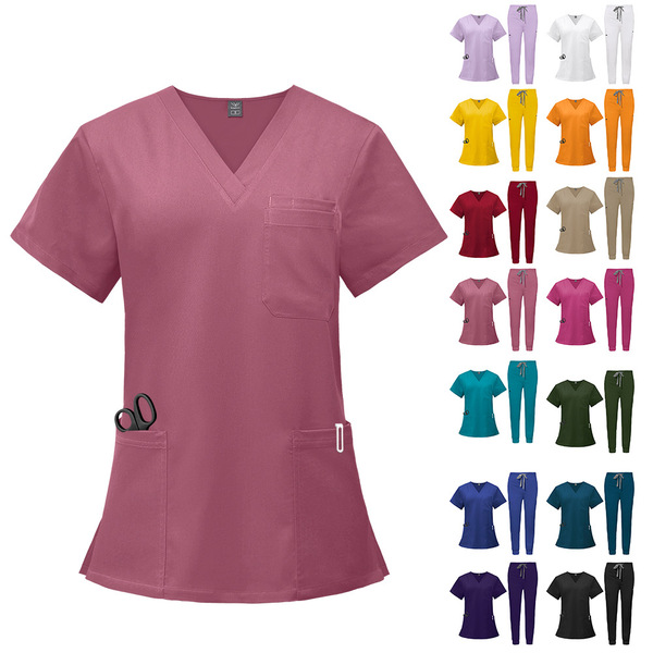Multicoloured colored quality solid color nurse uniform