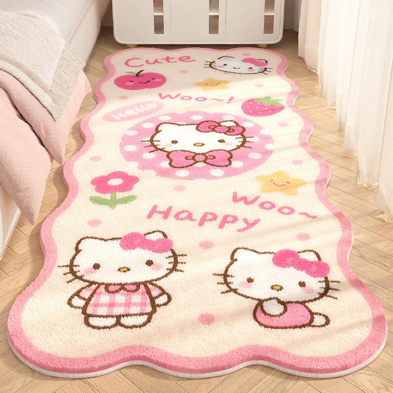 Factory Direct Sales Cartoon Cute Imitation Cashmere Floor Mat Home Balcony Living Room Decoration Cooling and Wear-Resistant Special-Shaped Bedside Blanket