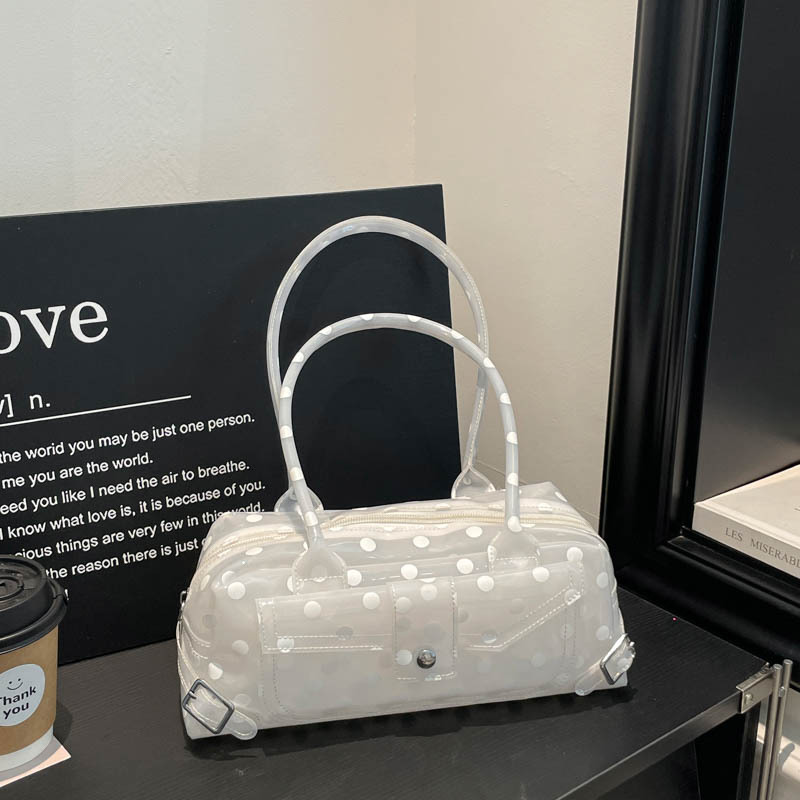 2026 New Polka Dot Cylinder Bag for Women, Korean Style Underarm Bag, Candy Color Single Shoulder Handbag, Simple Commuter Bag for Women