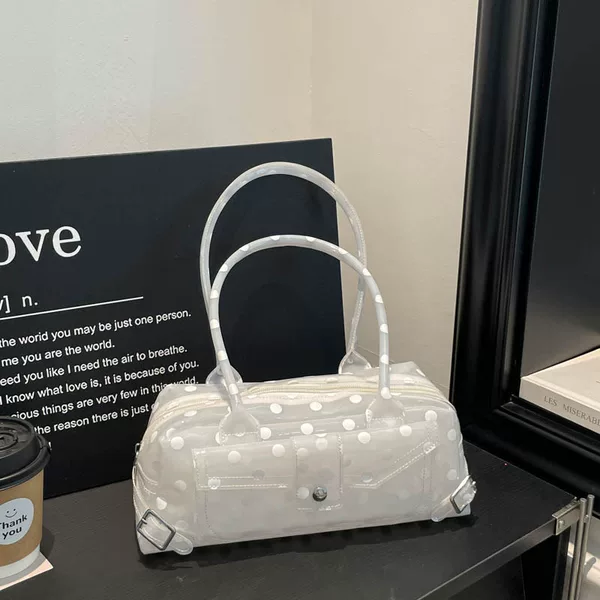 2026 New Polka Dot Cylinder Bag for Women, Korean Style Underarm Bag, Candy Color Single Shoulder Handbag, Simple Commuter Bag for Women