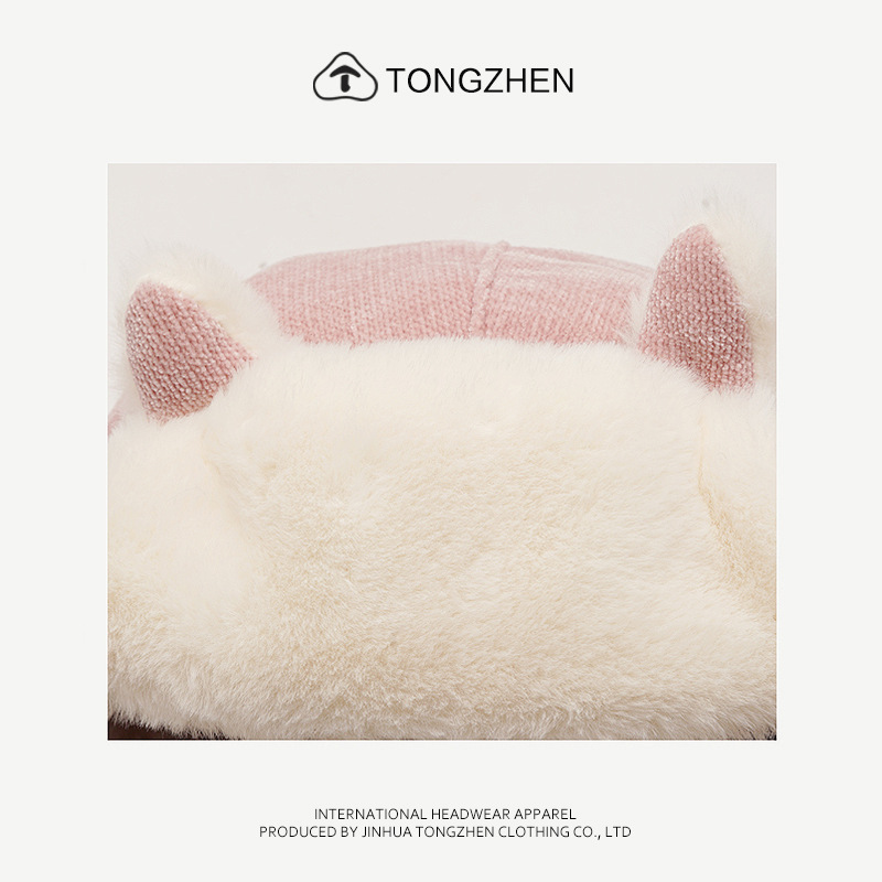 Women's Winter Plush Warm Lei Feng Cute Fox Ear Protection Korean Outdoor Net Red Hat_voghion.com