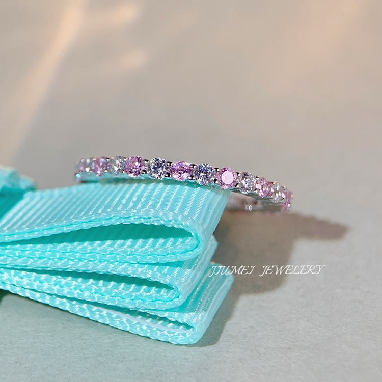 Simple Style Circle Sterling Silver Inlay Zircon Rings 1 Piece