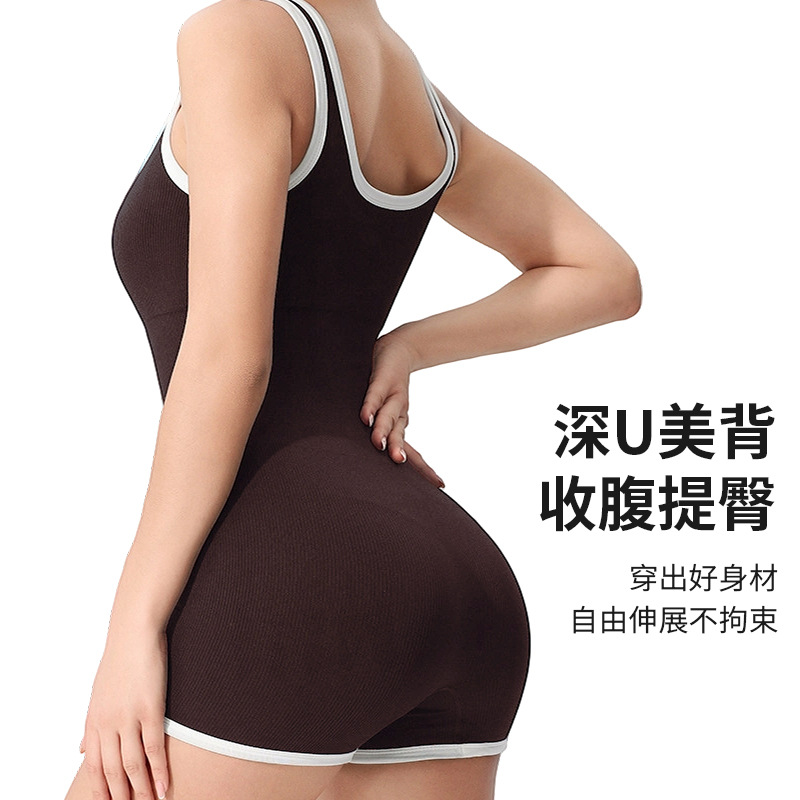 Transfronterizos chaleco de entrenamiento aéreo pantalones cortos de entrenamiento físico conjunto de ropa de mujer con cintura de pecho camiseta