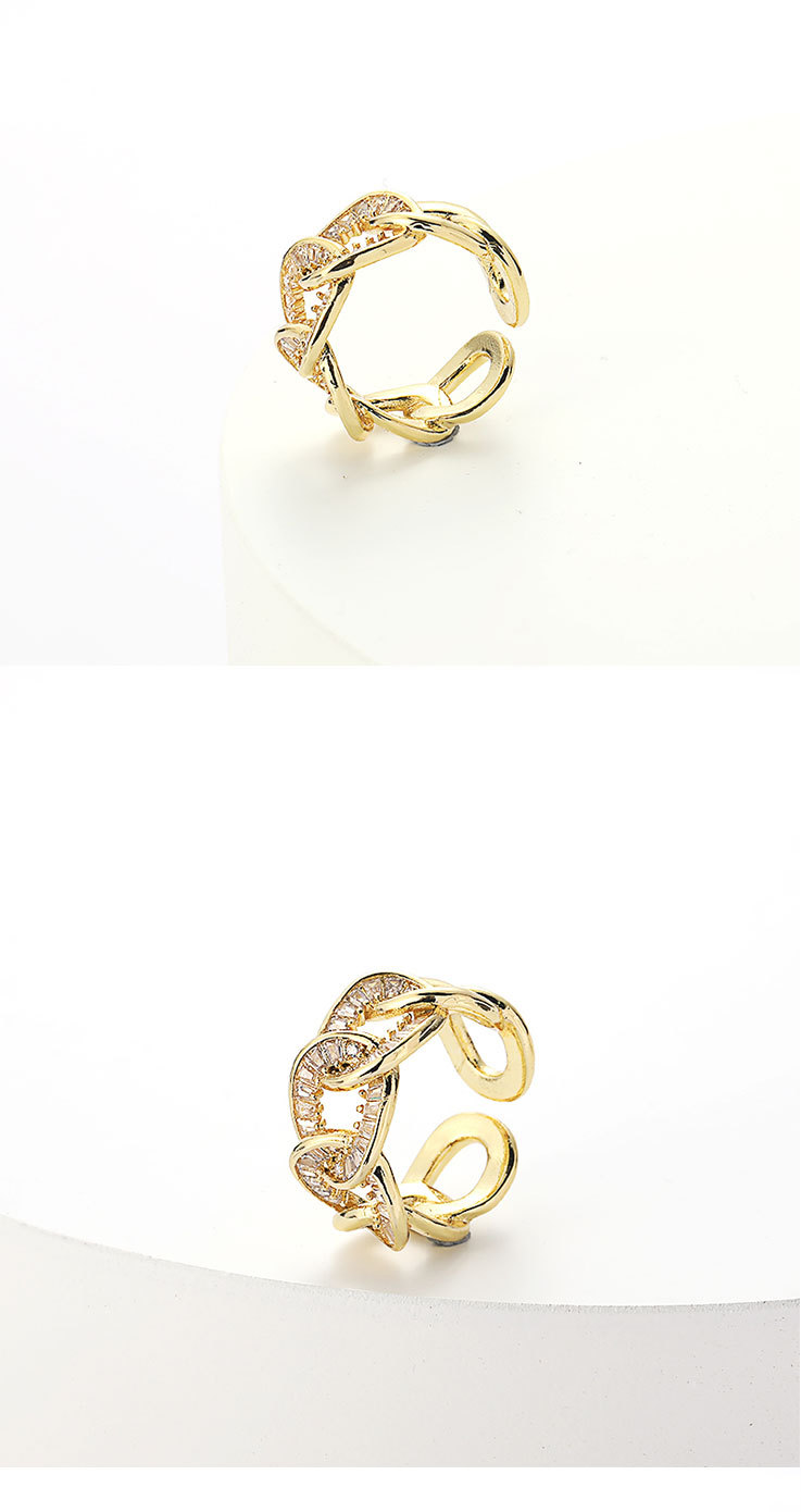 fashion solid color braided inlaid zircon copper rings open adjustable wholesalepicture1