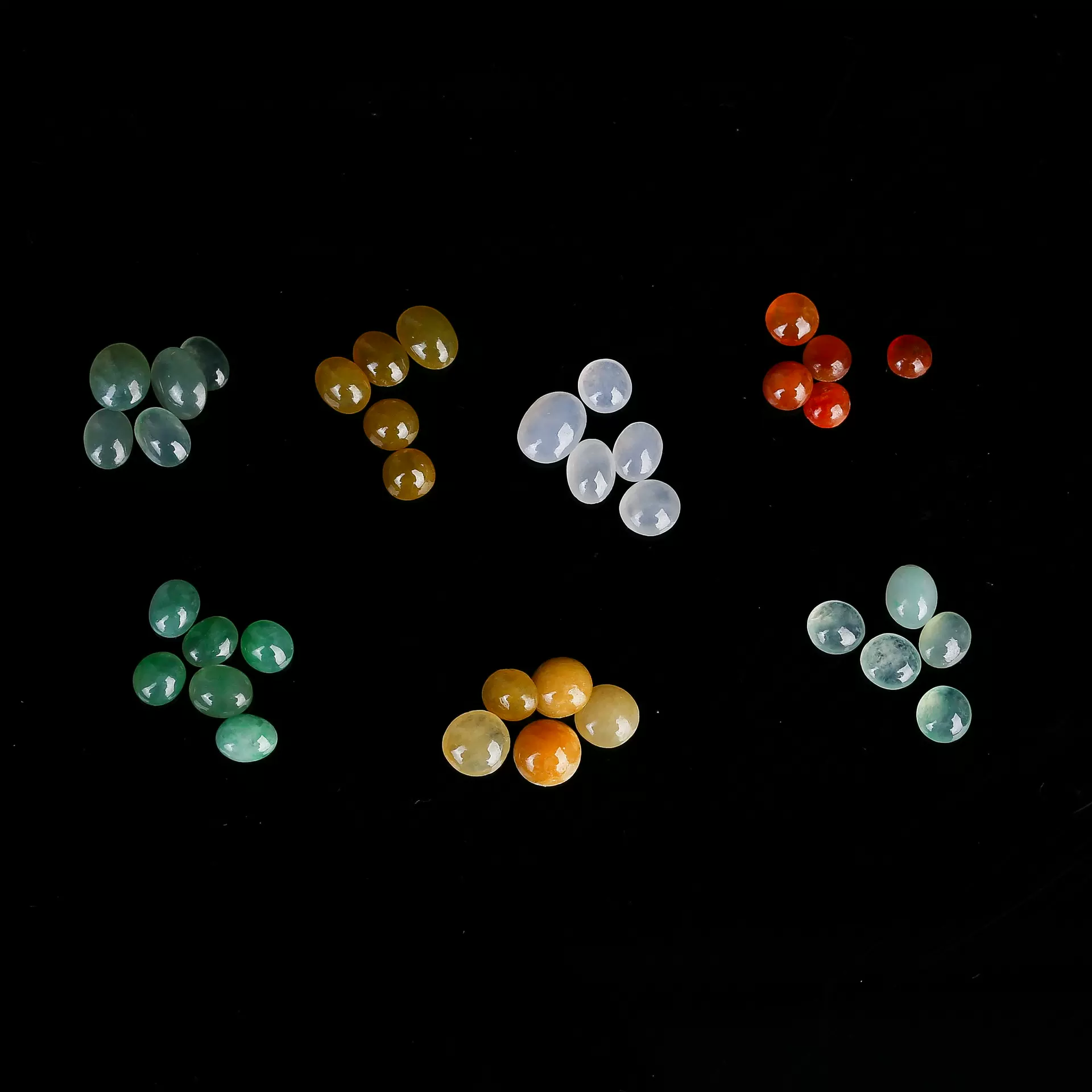 天然绿翡翠戒面玉石厂家批发A翡翠玉配饰超冰彩蛋3m-8m缅甸翡翠