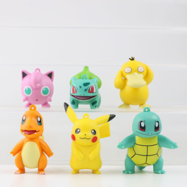 6 Pikachu baby Jeni turtle Toys Toy Doll Model Cake automobile Decoration