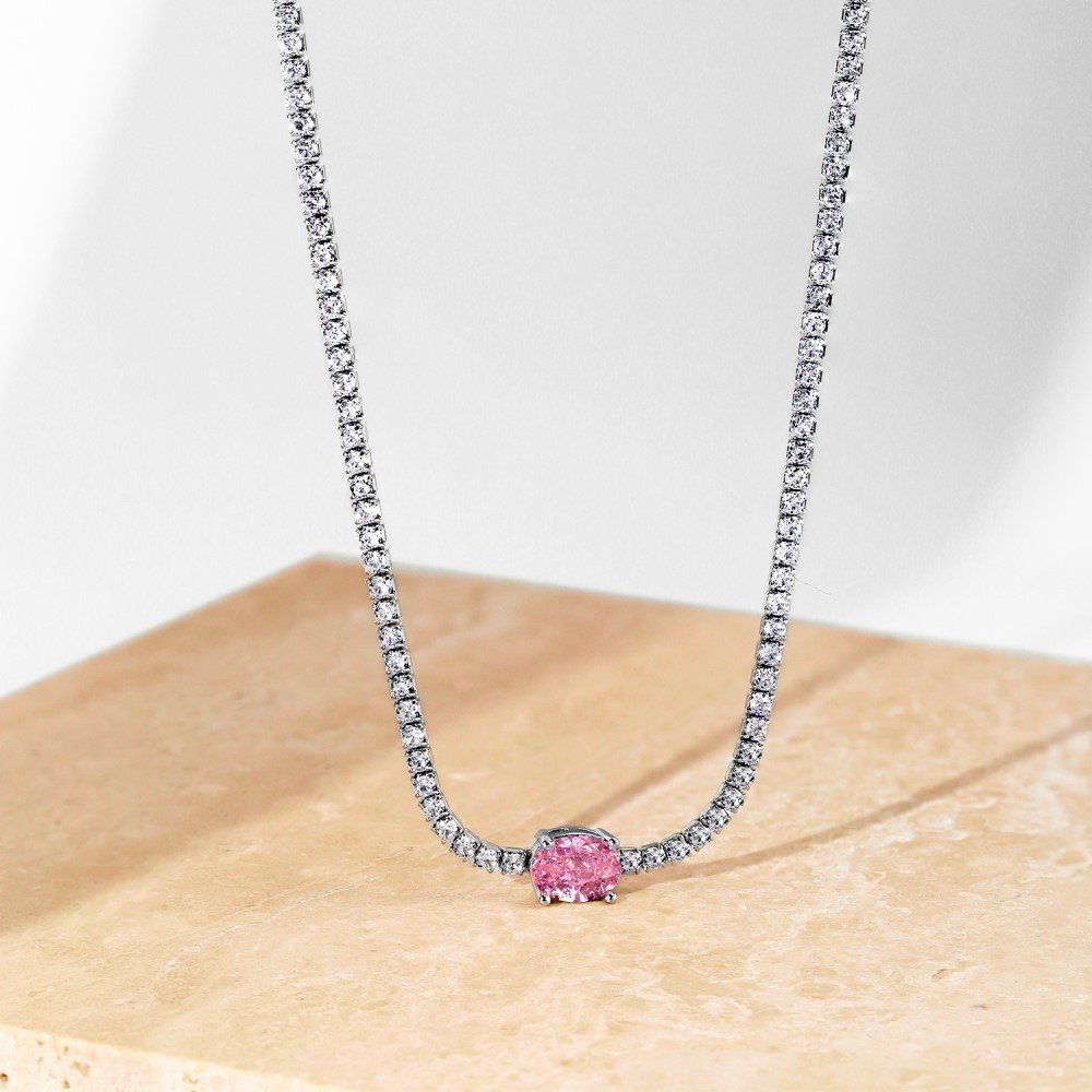 15g Weight Zircon, High Carbon Diamond Inlay Material Necklace Classification 925 sterling silver Chain Material 1 Piece Quantity Holiday, Tea Party Occasion 925 Sterling Silver Material Heart Shape, Rectangle Pattern Women's Gender Inlay Design Simple Style, Shiny Style 925 Sterling Silver Zircon High Carbon Diamond Inlay Heart Shape Rectangle Necklace 44