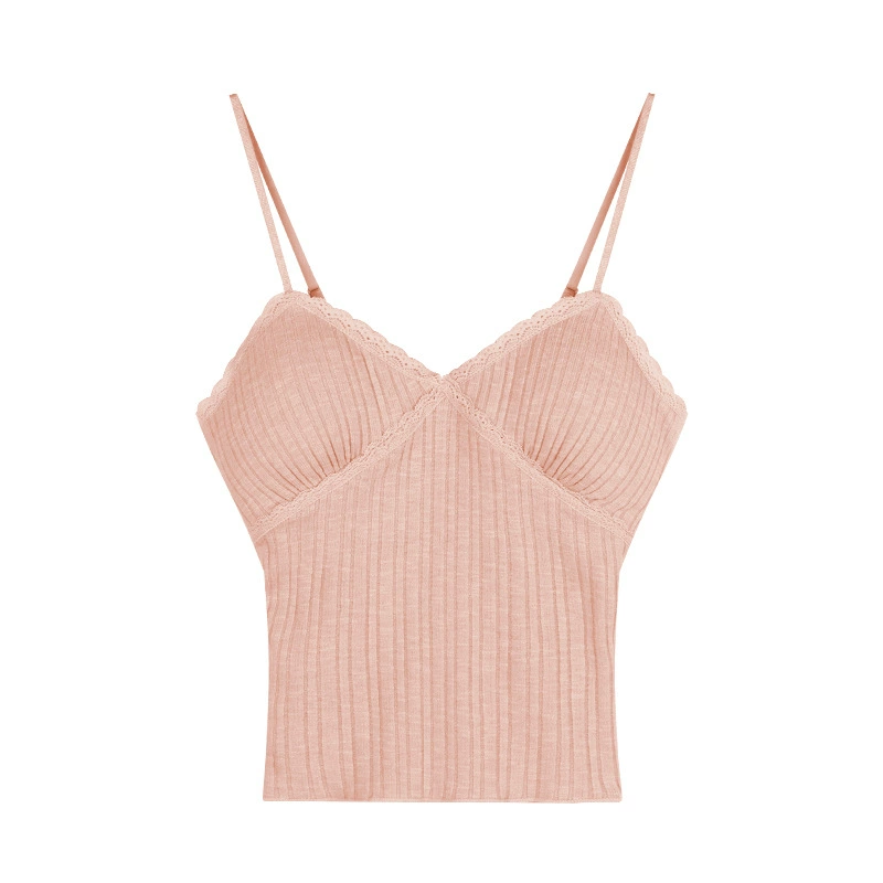 Lace Universal Tank Top with Cups, French Style, Women, One Size (fits 75–120 catties)