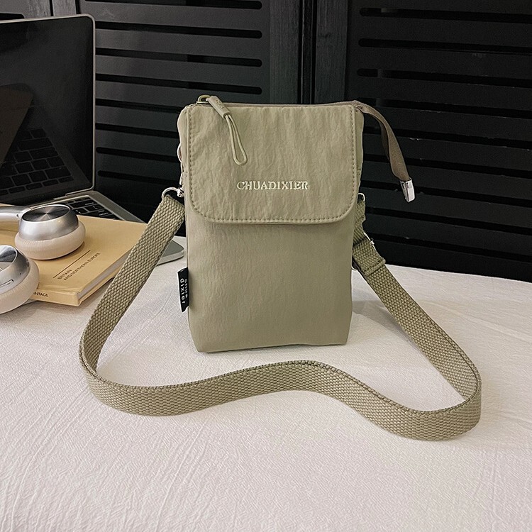 New Small Shoulder Bag Waterproof Mobile Phone Bag 2025 New Double-Layer Lightweight Crossbody Bag Niche Mini Walking Bag