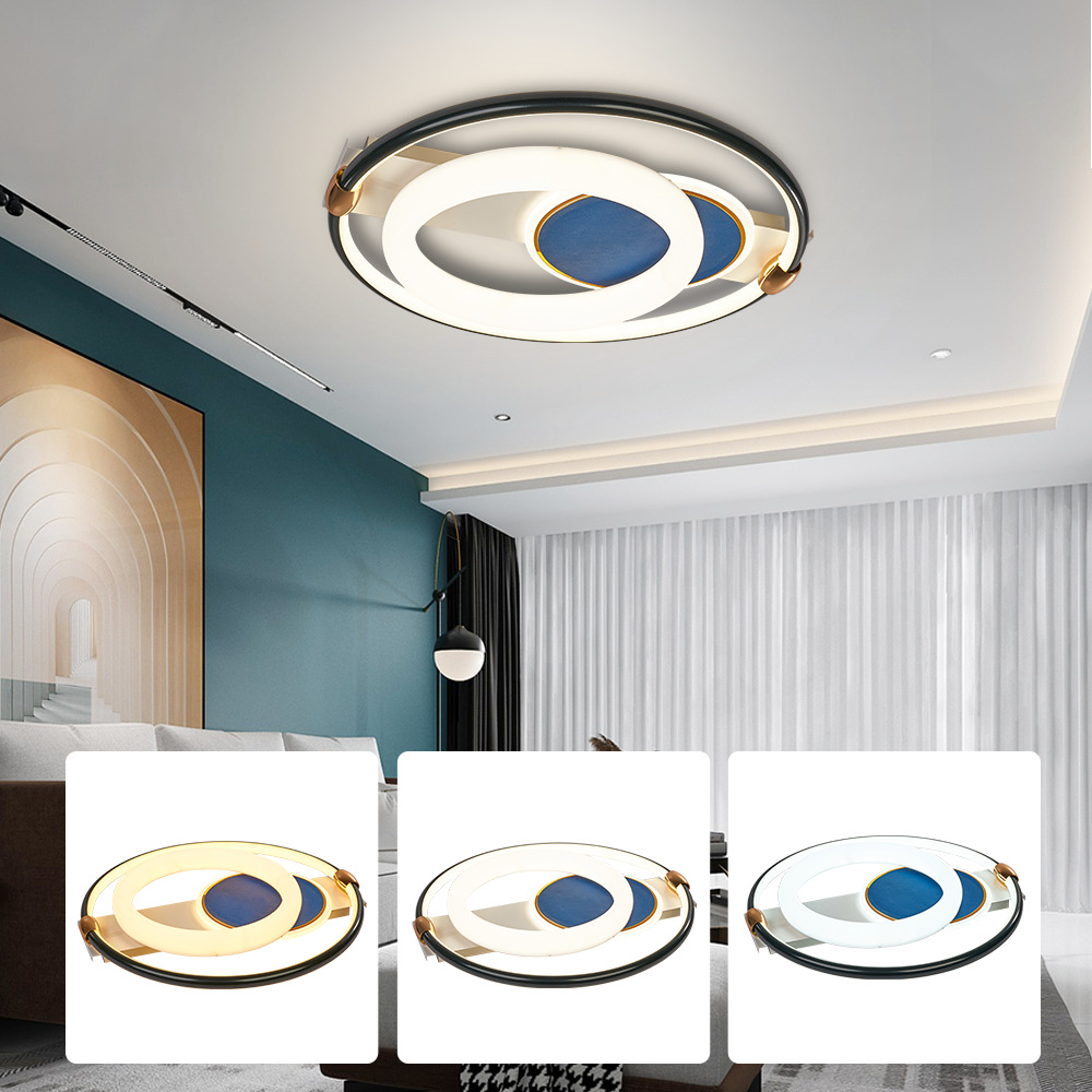 新款现代简约圆形吸顶灯72W智能APP无极调光2.4G现代灯客厅卧室灯