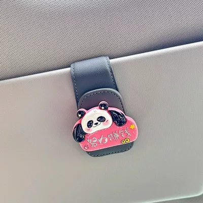 Storage Multifunctional Cartoon Sunglasses – Car Glasses Clip/Bill Clip - work-hard-to-make-money-gray-glasses-clip