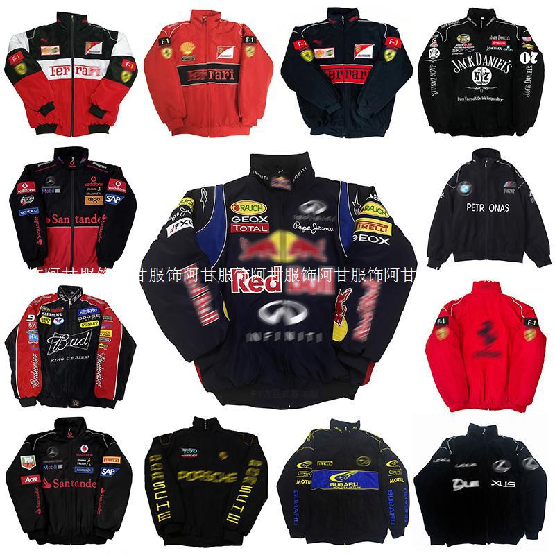 F1 Racing Suit Jacket Embroidered Retro Casual Jacket Windbreaker Spring Men's and Women's American Motorcycle Motorcycle Cycling Suit