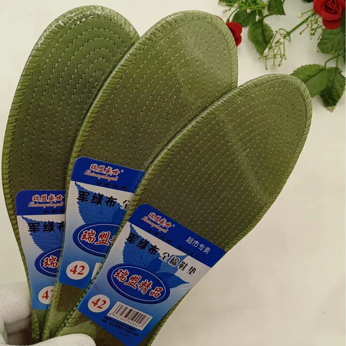 Тканевые дезодоранты, Нескользящие, впитывающие пот, дышащие, мужские и женские хлопковые, зеленые стельки, повседневные стельки