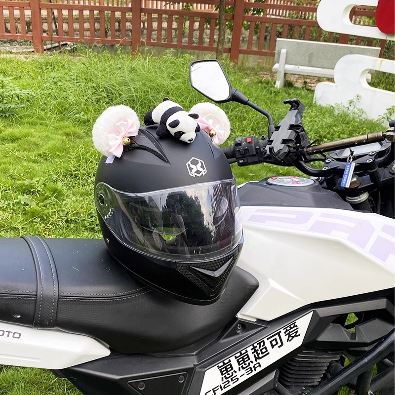 Cute Bear Ear Decoration Motorcycle Electric Car Helmet Accessories