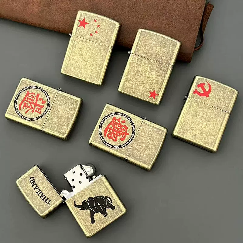 高端复古滚花广告刻字礼品砂轮金属防风煤油打火机抖音快手直播