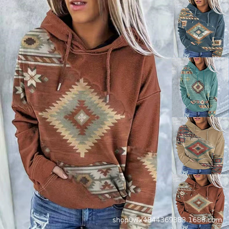 2023 Независимая станция Amazon самый продаваемый женский осенне-зимний новый европейский и американский трансграничный взрыв свитер с капюшоном пальто куртка