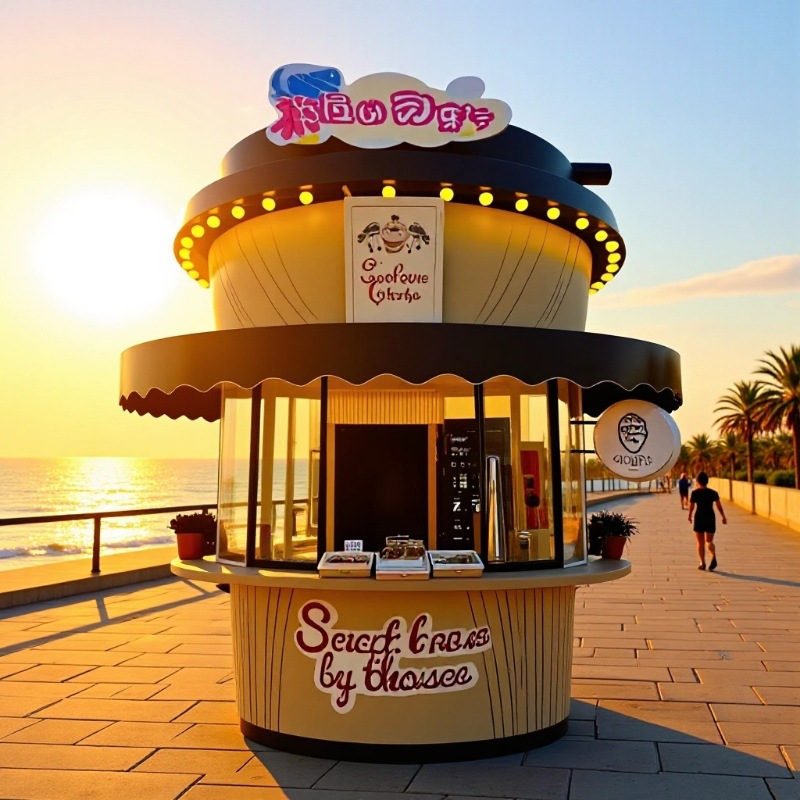 Móvil multifuncional Coca-Cola leche taza de té carro de comedor popularidad en línea punto escénico comercial tarjeta de perforación de helado venta de puestos de carro de snack