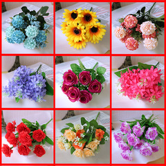 花の卸売りの単一の造花の花束のプラスチックの花の造花の布の芸の生け花の乾いた花の絹の花の布の花は清新です。