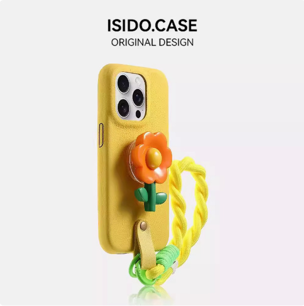 Patrón de piel amarillo lechoso Huawei mate70pro funda para teléfono móvil nuevo estilo de alta calidad con soporte de cuero adecuado para pura70pro