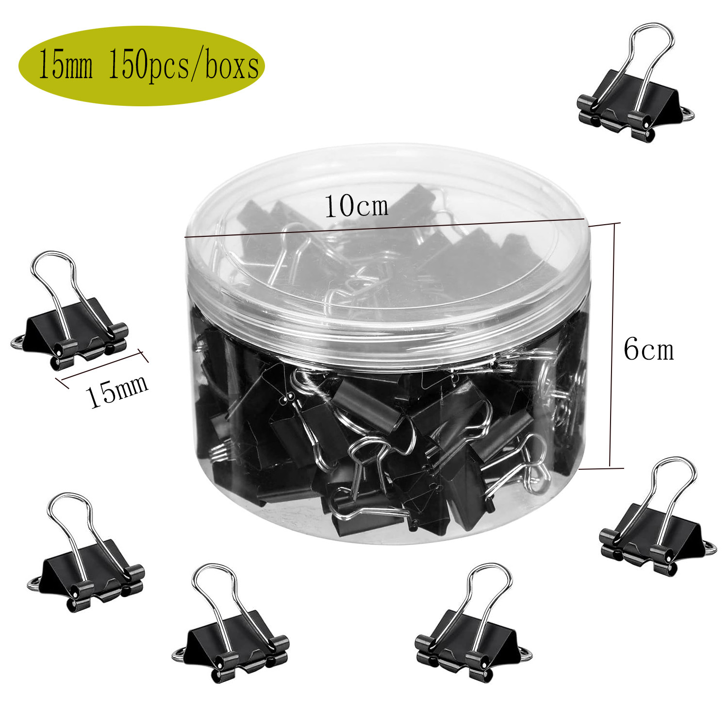 Juego de combinación de venta caliente transfronteriza Papelería Clip de cola larga de color Clip de cola de milano negro Clip de boleto de encuadernación de metal Clip de papel de prueba