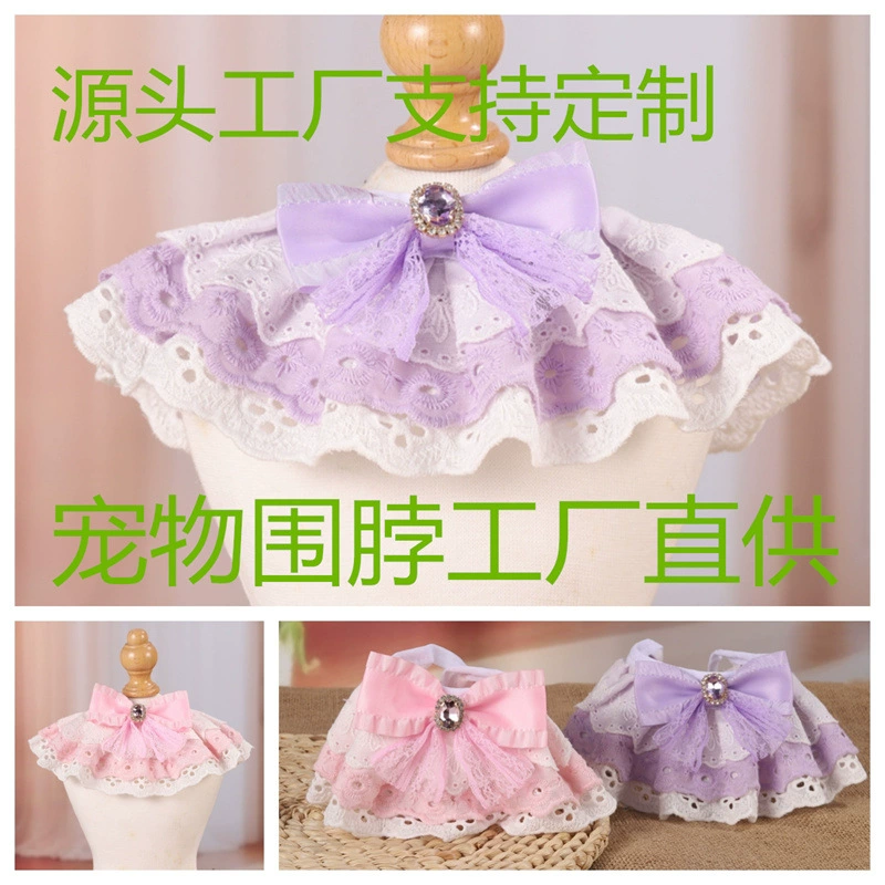 Новый декоративный хлопковый платок-бант для кошек в стиле принцессы, для фотосессий, праздничный стиль