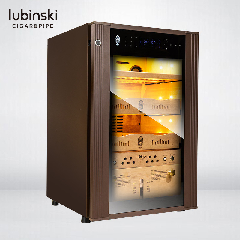 LUBINSKI constant temperature and humidity cigar cabinet cedar wood ammonia net fingerprint unlock wifi remote control Rubinski