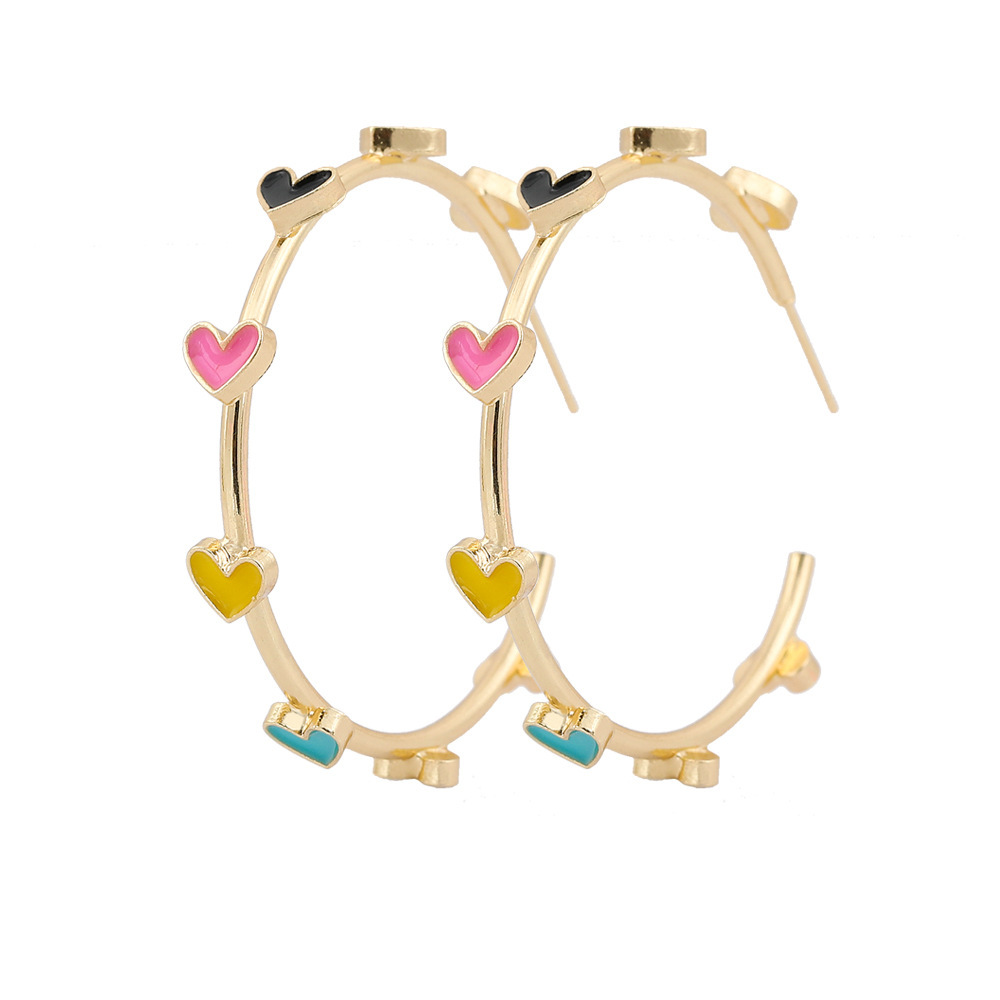 1 Pair Fashion Heart Shape Alloy Plating Women's Earrings display picture 3