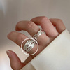 Tide, adjustable ring, simple and elegant design, 2024 years, on index finger, Japanese and Korean