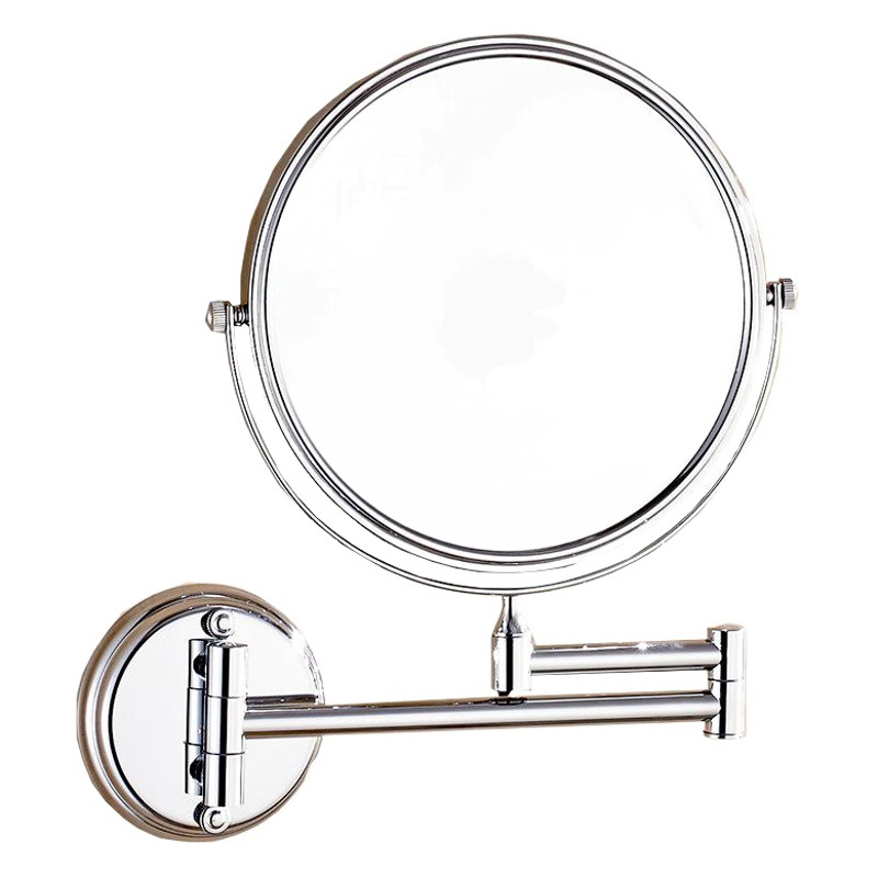 Espejo de Maquillaje LED Doble Cara 3X de Vidrio, Acero Inoxidable Luz LED, Plegable, Retráctil para Baño y Hotel