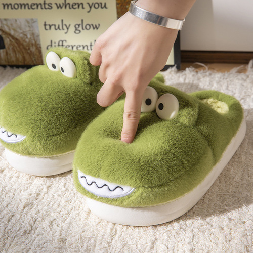Dinosaur Slippers for Girls and Boys, Parent-Child Style, Autumn/Winter Home Use, Indoor Non-Slip, Suitable for Middle/Big Children, Durable for Boys
