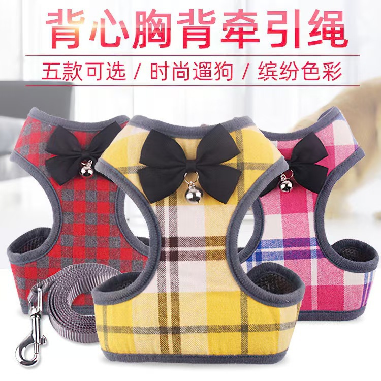 Chaleco tipo cinturón de pecho para mascotas nuevo anti-desprendimiento de la cuerda de tracción para gatos Teddy mascotas cuadrillas de pecho de fábrica directa