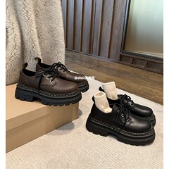 【グレープママと同じスタイル】リトルマーティン～紐付き厚底身長アップカジュアルDRダービーシューズレディースローファーシューズ