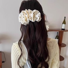 波点褶皱云朵香蕉夹女高级感后脑勺盘发半扎发夹百搭气质夹子头饰