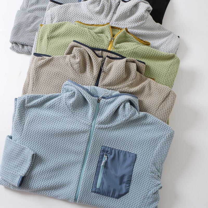 Patagonia R1 Air Fleece Jacket with a Wave-Patterned Texture, Light Enough to Fit in a Bag