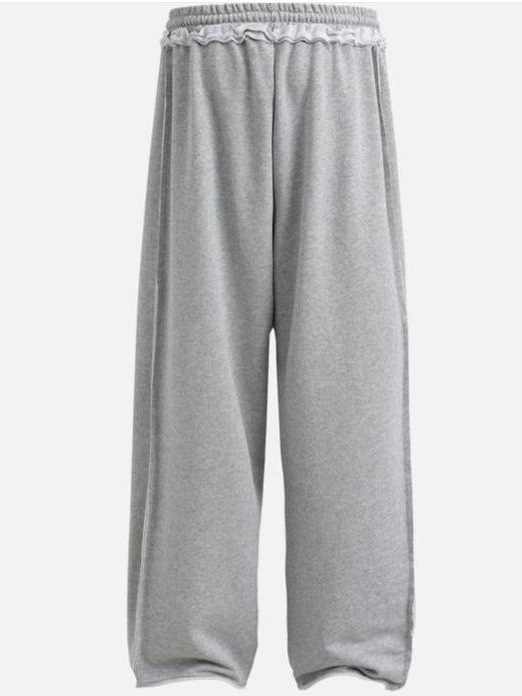 Pantalones Deportivos de Dos Piezas Falsas con Doble Cintura de Algodón y Poliéster para Deportes y Ocio