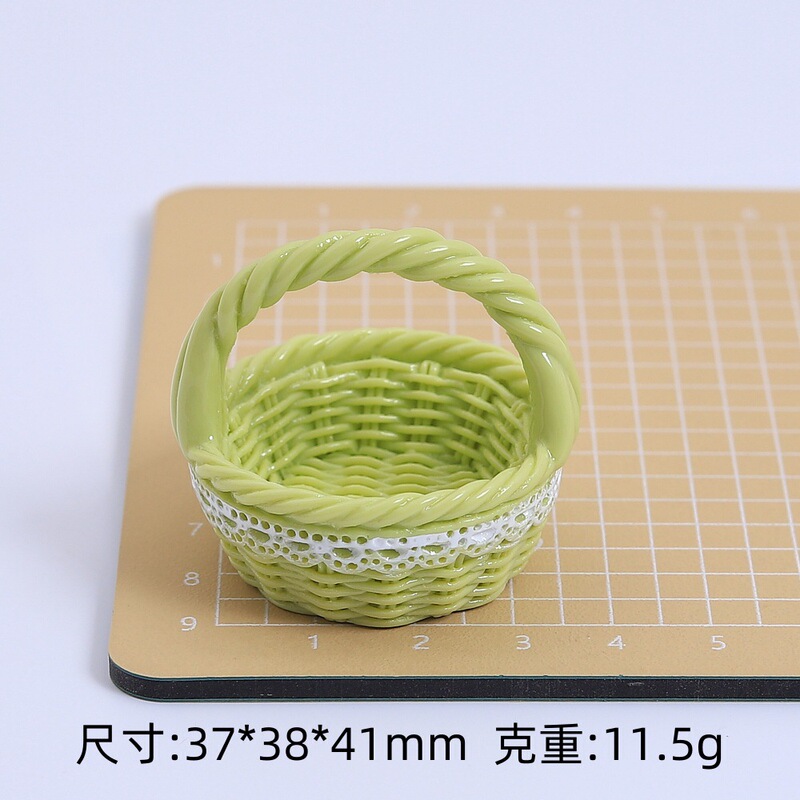 立体编织篮子创意食玩卡通手工diy奶油胶树脂小配件饰品材料批发|undefined