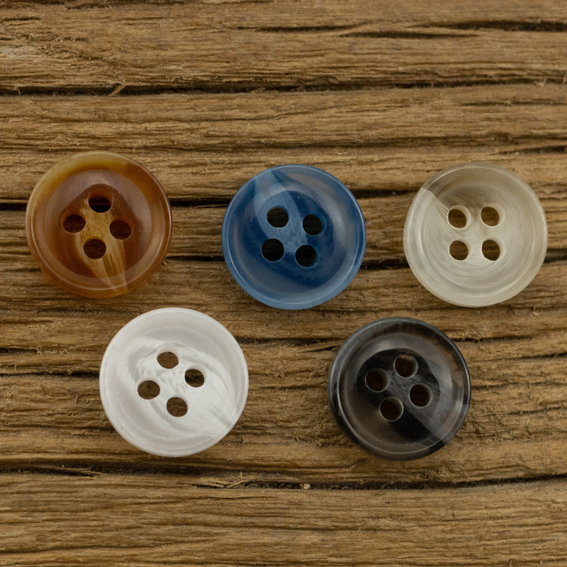 Bright Translucent Blue Beige Brown Shirt Resin Button Sweater Cardigan Knitwear Black White Button