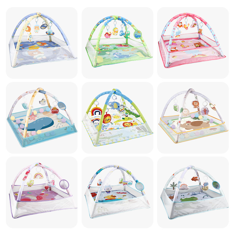 Transfronterizo en stock al por mayor bebé océano bola valla fitness rack juguete bebé multi-funcional gateando Mat juego Manta