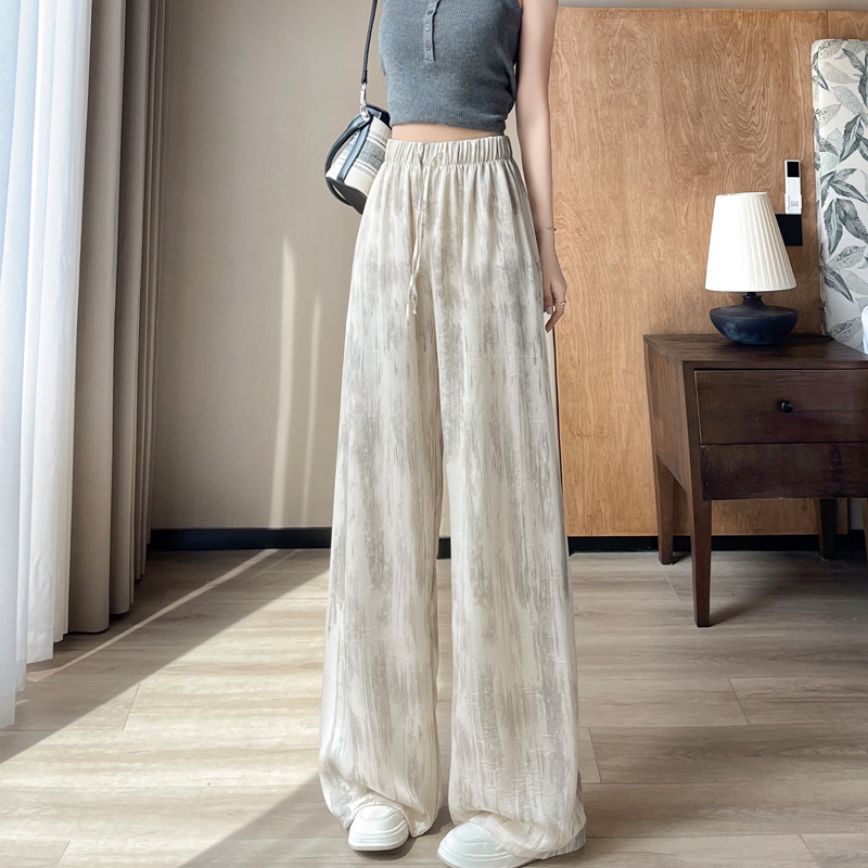 Loose Wide-leg Pants Women's 2025 New Summer Thin High-waist Slim-fit Printed Yamamoto 8085 Pants