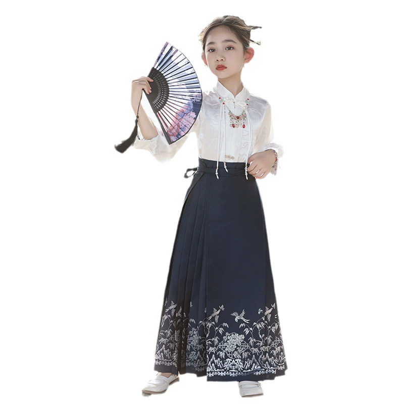 Юбка, комплект, детский элит Hanfu, осень, китайский стиль
