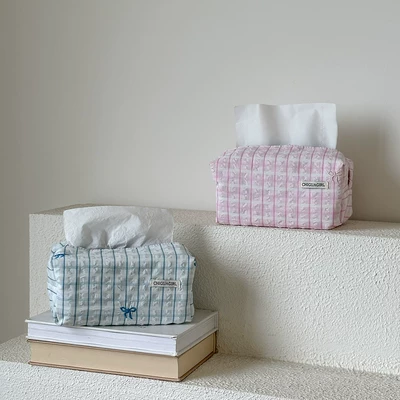 Car tissue box/set, Korean-Style Blue Striped Tissue