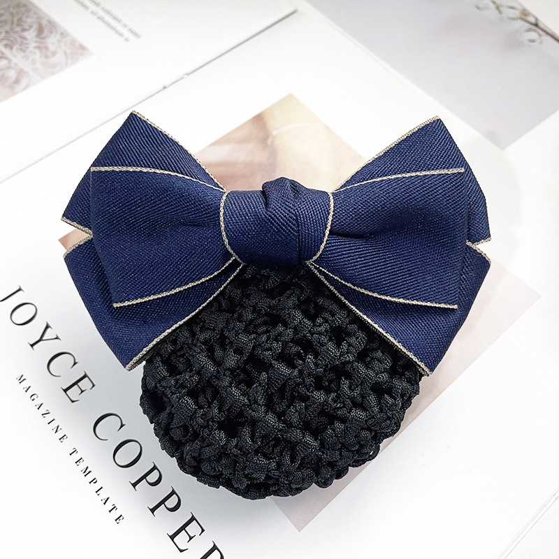 Professional Hairpin with Cotton Bow, Bank Hair Accessory, Nurse Hair Ornament, Flight Attendant Hair Accessory with Hairnet