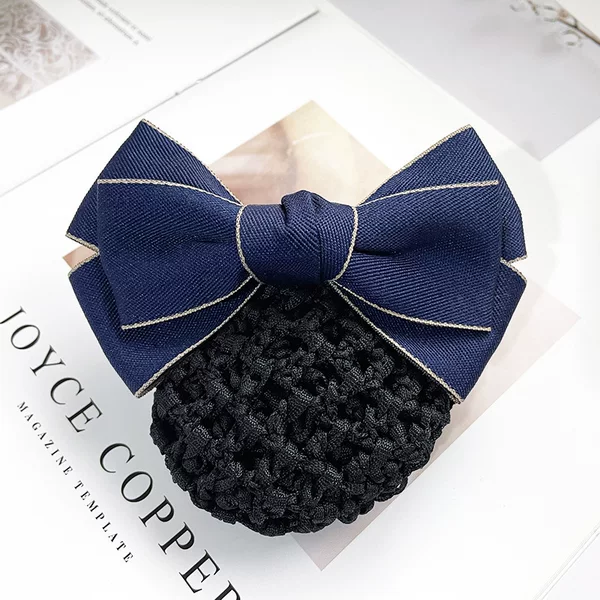Professional Hairpin with Cotton Bow, Bank Hair Accessory, Nurse Hair Ornament, Flight Attendant Hair Accessory with Hairnet
