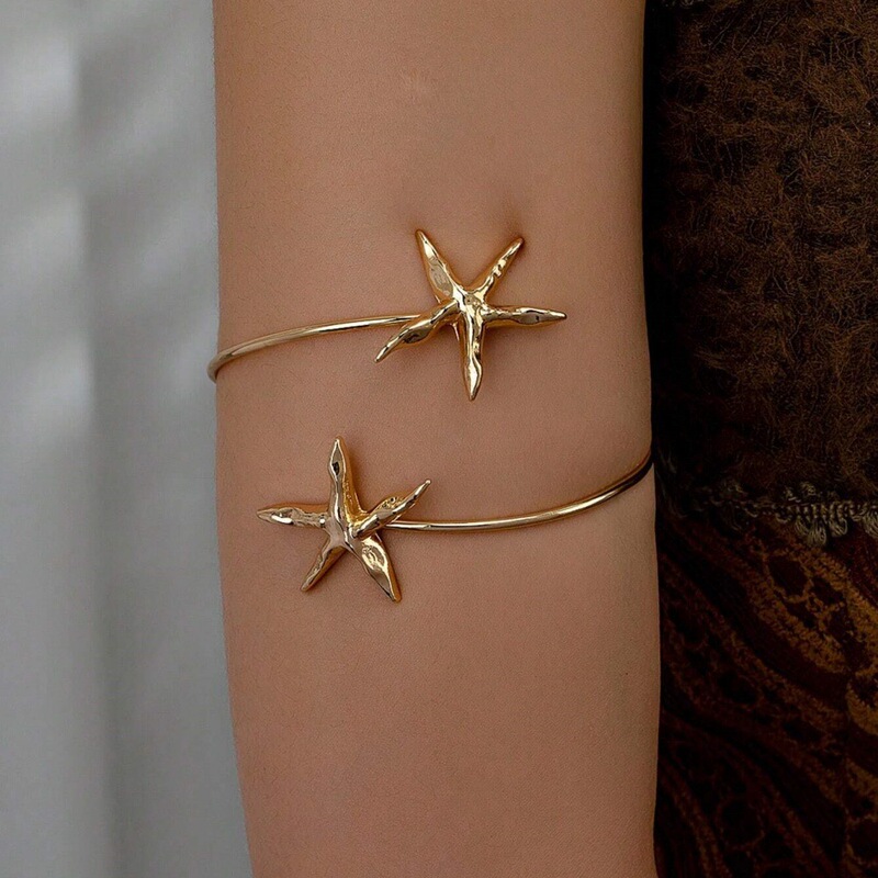 Cross-Border Popular Shell and Starfish Decorative Wrap-Around Upper Arm Sleeves for Women, Versatile Retro Arm Accessories for Summer Vacation