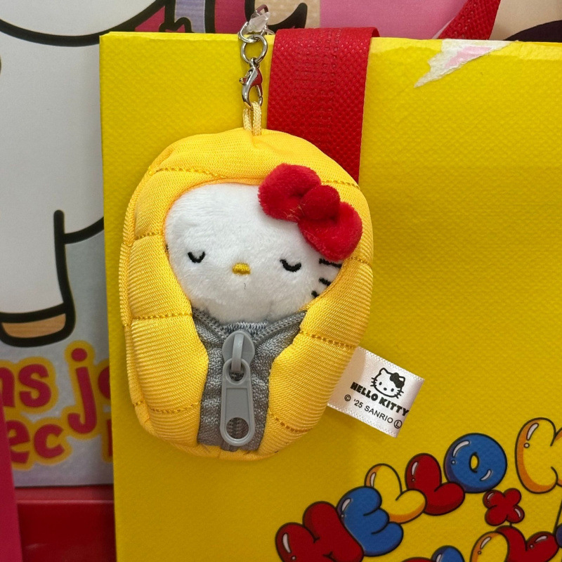黑色草帽kitty帽宝宝挂件爱心扣公仔玩偶可爱赫本风挂饰钥匙扣|undefined