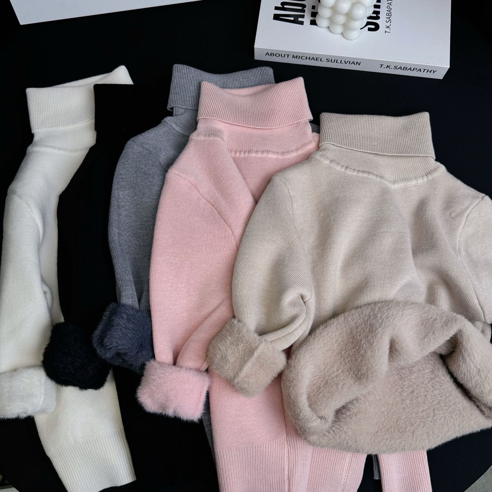 2025 otoño y invierno nuevos niños de cuello alto engrosado suéter caliente para hombres y mujeres camisetas de punto para bebés camisetas de base de imitación de camisa image 1