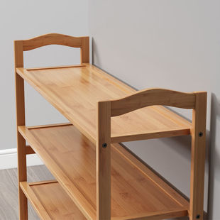 Simple Multi-Layer Solid Wood Shoe Rack for Home Entrance Dormitory Bamboo Shoe Rack Economical Indoor Storage Thickened and Durable