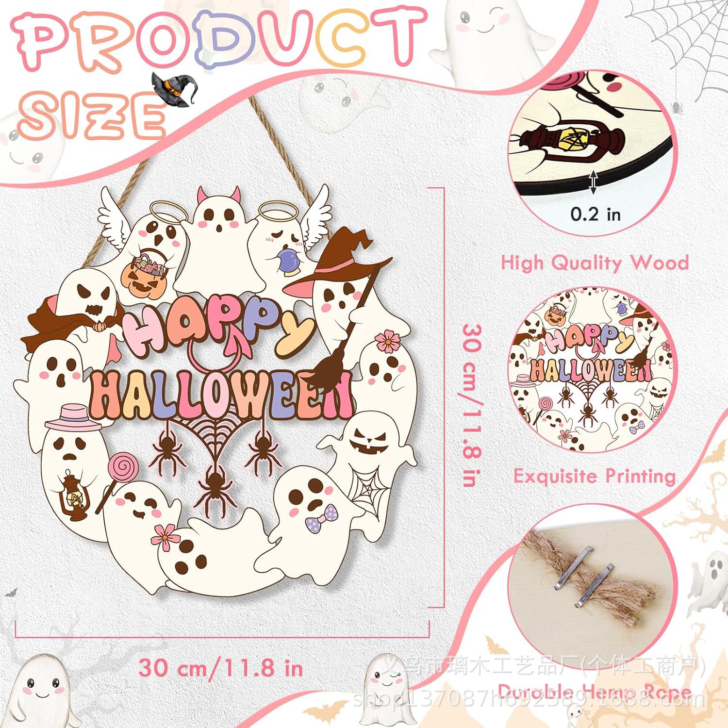Nuevos productos transfronterizos de madera Halloween decoración de la atmósfera de la fiesta del hogar cabeza de ratón colgante decoración del patio vestíbulo