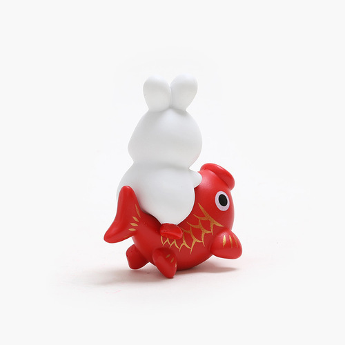 Fish You Together Cartoon Cute Desktop Rabbit Ornament Home Decor Valentine's Day Gift Cultural Creative Product