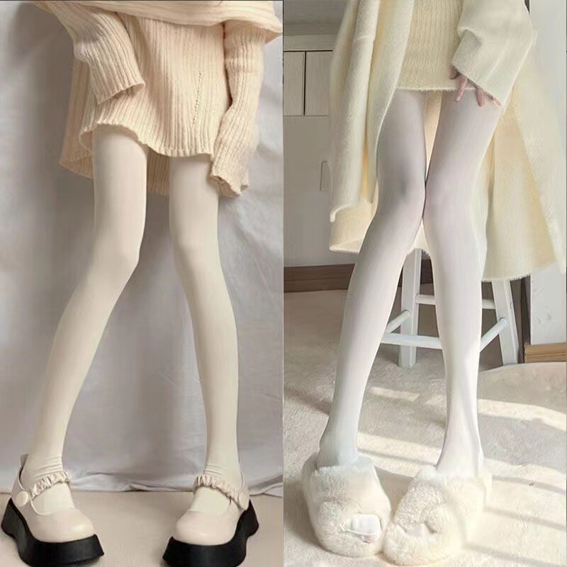Gentle Milky White Stockings Pure Lust Style Adult Female Dance Socks Japanese Style Loli Student Jk One-Piece Leggings